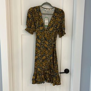 Ruffle Wrap Jersey Dress